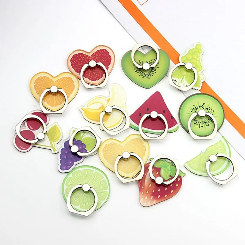 

Fruit Cartoon For Iphone Metal Ring Bracket Base Holder Expanding Stand Finger Support Phone Holder Stand