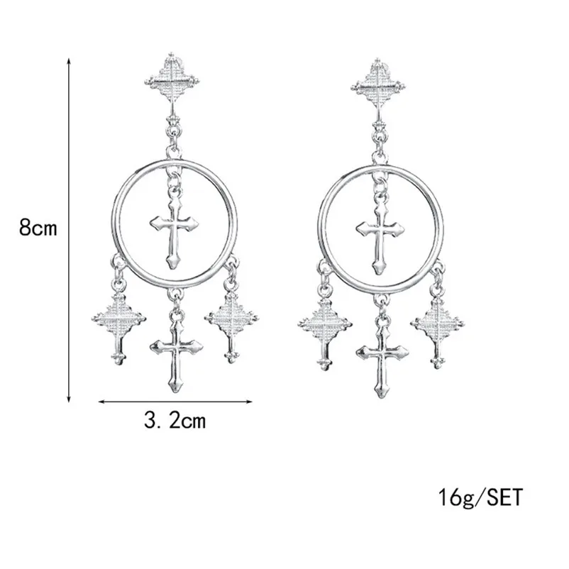 2018 Fashion Earrings for women Cross Earring Retro Art Dangle Earring Eardrop Ear Jewelry For gift Brincos J19#N (6)