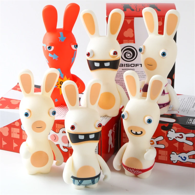 

6pieces/set Rabbit Teeth Plush Toy Doll The Desktop Model toy Gift Boxed Ornaments Gifts for Children