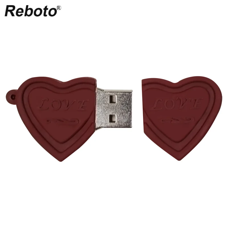 Reboto USB 2,0 мини флеш-накопитель с милым сердцем модель USB флэш-накопитель 64 ГБ 32 ГБ мультфильм любовь ручка диск U диск 16 ГБ 8 ГБ 4 ГБ