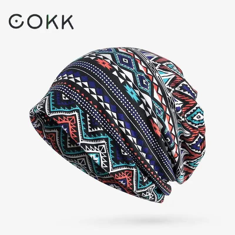 COKK тюрбан, шапка для женщин, женские зимние шапки для мужчин, Skullies Beanies, клетчатый узор, зимняя шапка, шапка, Femme Gorros, вязаная шапка