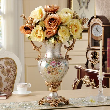 

decoration crafts Home Furnishing European living resin high foot ears flower vase desktop floral arrangement