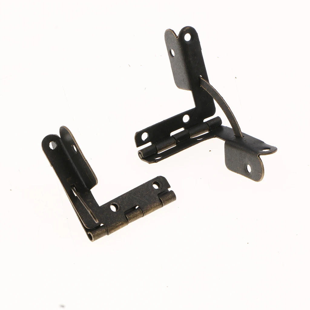 20pcs 90 Degree Angle Support Spring Hinges Door Hinge for Small Jewelry Wine Case Cabinet Watch Box Wooden Lid