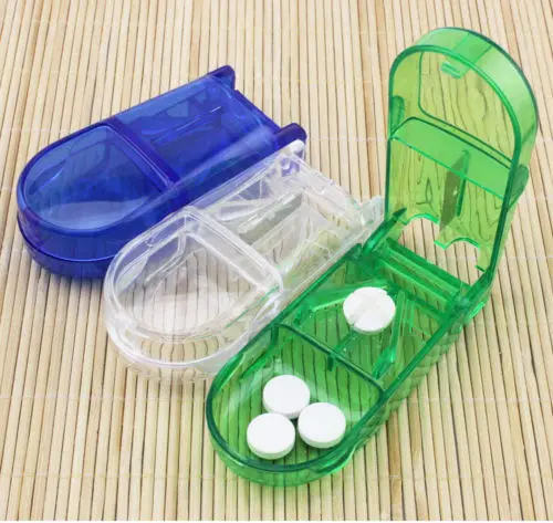 Таблеточный резак, медицинский держатель для планшета, безопасный разветвитель, половина отсека для хранения, коробка, зеленый, синий, белый