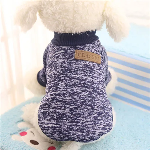Зима теплая одежда для собак для маленьких собак хлопок щенок, домашнее животное, Кот пальто куртки Чихуахуа Йоркширский Мопс свитера Костюмы костюм для животных - Цвет: Navy
