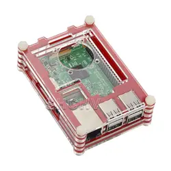 Для Raspberry Pi 3B плюс Чехол 9-Слои акрил Материал Box красный/черный