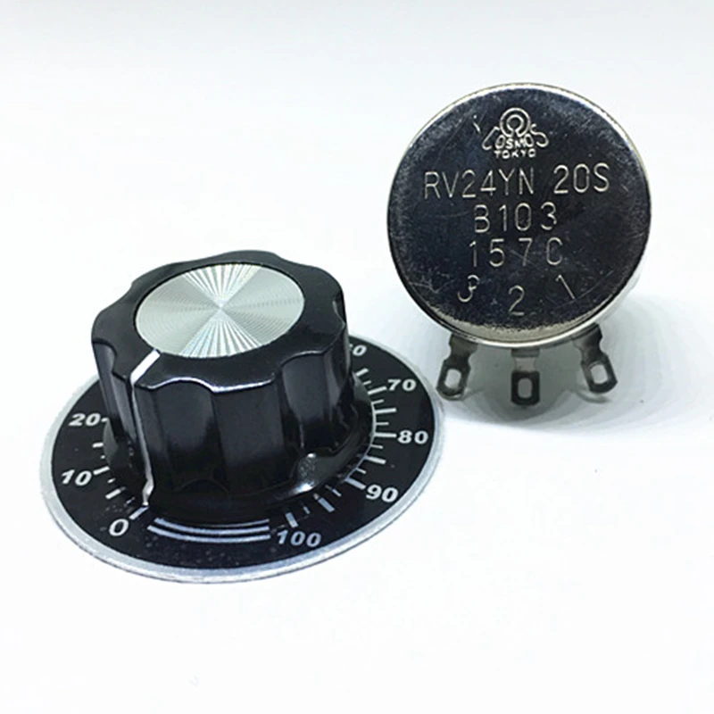 

RV24 potentiometer RV24YN20S 100 ohm / 500 ohm / 1K / 2K / 5K / 10K / 20K with cap with graduated wafer
