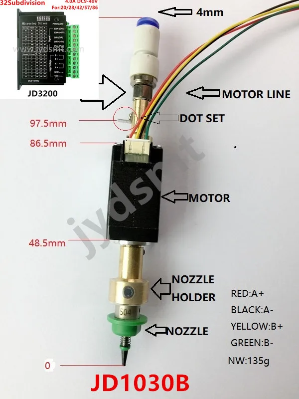 BT1040 SMT головка Nema8 полый вал шаговый для выбора места головы SMT DIY монтажный разъем 5 мм специальное сопло роторный шарнир