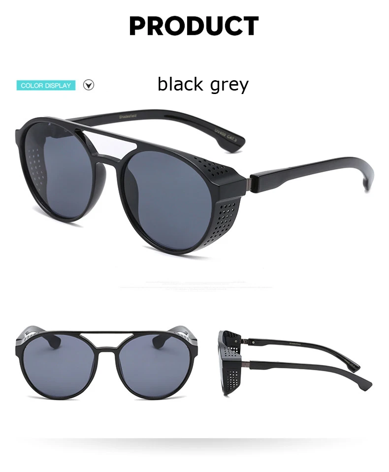 LongKeeper женские солнцезащитные очки в стиле стимпанк для мужчин ретро-очки Круглый очки пара панк Винтаж модные очки Óculos de sol