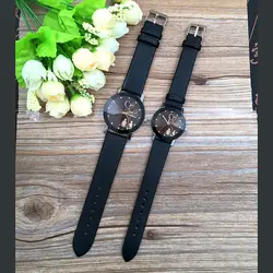 Студенческая пара стильные Spire стеклянные кварцевые часы с ремешком Мужские наручные вечерние бизнес-часы gif для мужчин