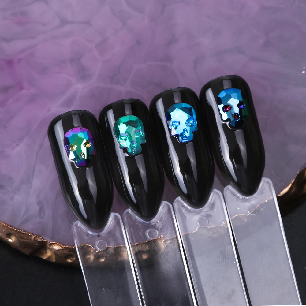 Shiny Rhinestones Nail Art Creative Skull Bone Decorations Glitter Flame Strass Nail Gems Flatback Stone Charms Accessory LA963 (5)