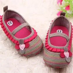 Хлопок Ткань Четыре-цветок Обувь для младенцев полосатая подошва Обувь для детей милый малыш Обувь Y13
