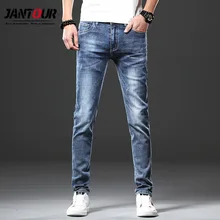 Jantour бренд обтягивающие Мужские джинсы Slim Fit джоггеры из денима стрейч мужской Жан узкие брюки синий для мужчин's джинсы для женщин модные повседневное Hombre