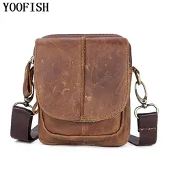 Yoofish Роскошные 100% Пояса из натуральной кожи Для мужчин женские сумки коровьей Для мужчин сумка Портфели высокого качества Для мужчин сумки