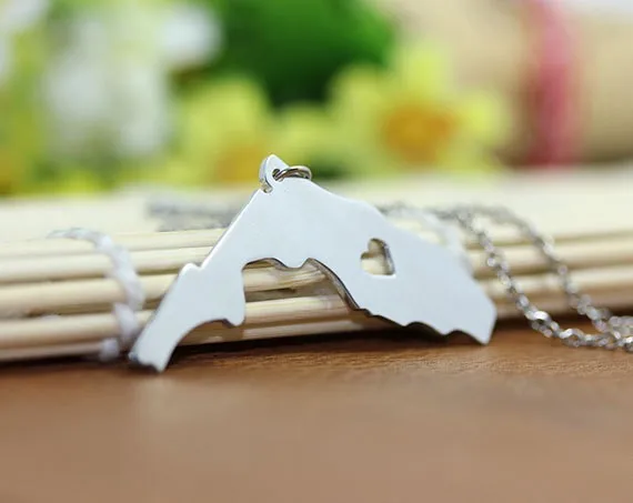 Florida Necklace, I heart Florida Jewelry, I love Florida, usa necklace hometown jewelry Map necklace