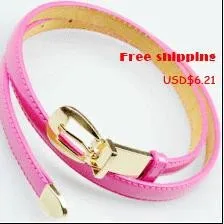 224 hot pink pu belt