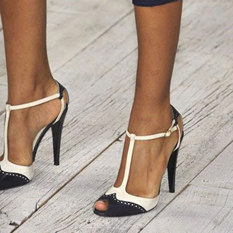 Envío Sandalias 45 34 La Multiple Pu Libre De Hebilla Cm Negro Blanco Estilete 11 Dulce Y Tamaño Moda Correa 4q6w55