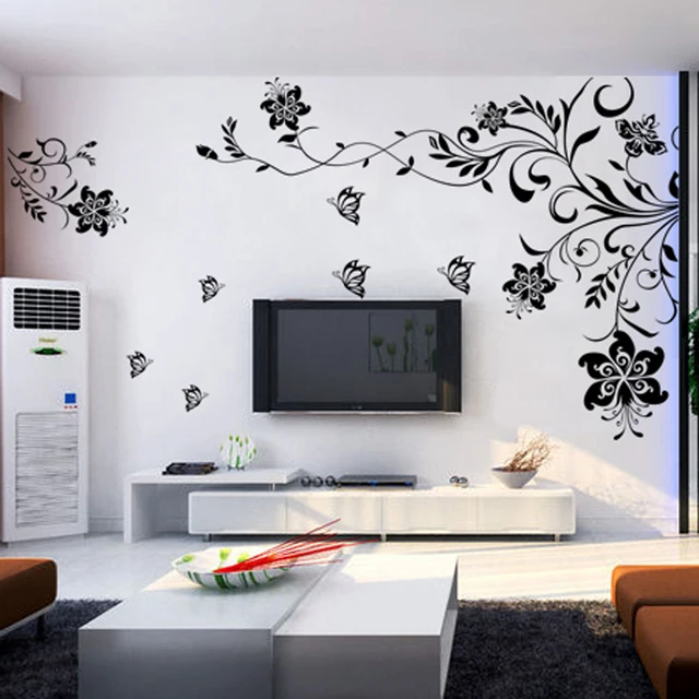 living room tv wall stickers romantic bedside wall painting wall