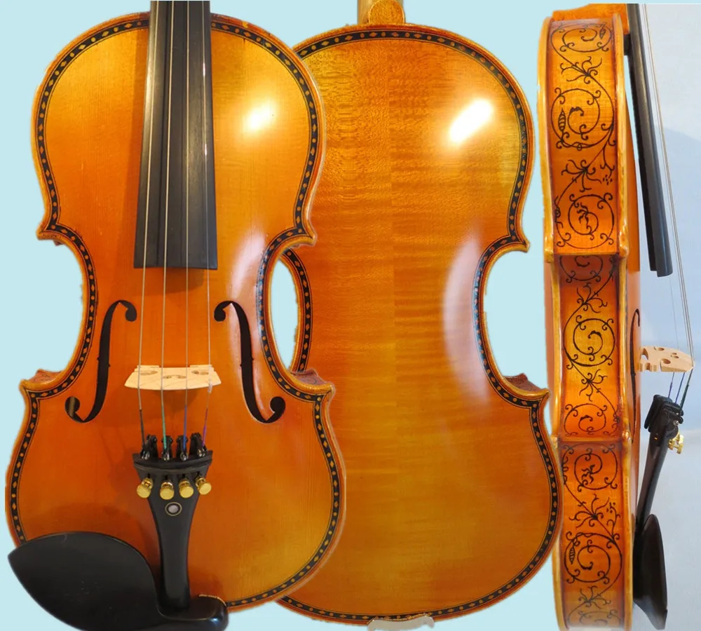 

Strad style SONG Brand maestro violin 4/4,inlay /carved back and rib #14177
