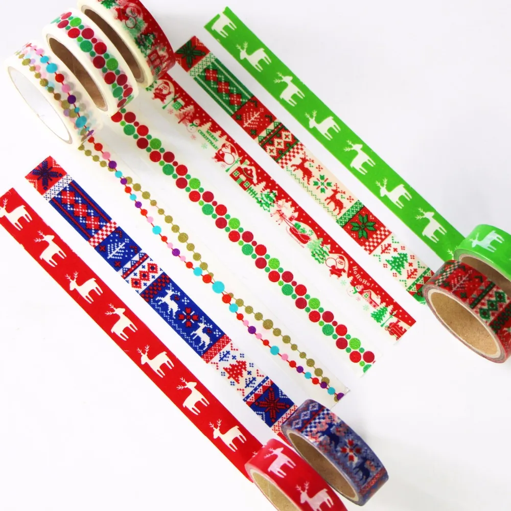 7 Rolls Christmas Theme Winter Washi Tape Set Decoration Paper Masking