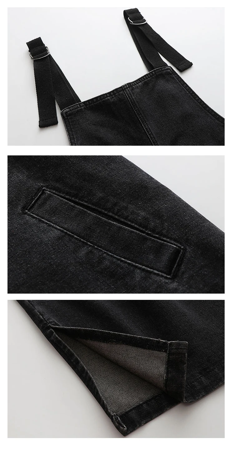Conjoined jeans female spring and autumn new han version sen female students loose joker web celebrity age reduction show thin suspenders (4)