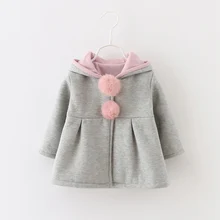 Automne Hiver Bébé Filles Nourrissons Enfants Boule Mignon Lapin À Capuchon Princesse Veste Manteaux Outwears Cadeaux Roupas Casaco S3989