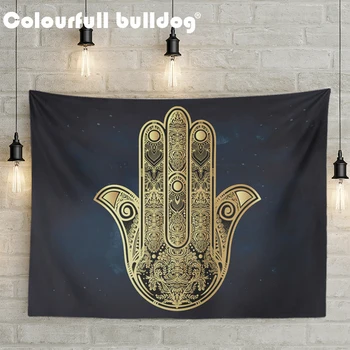 

Mandala Hamsa Hand Of Fatima Buddhism Celestial Tapestry Astrology Wall Hanging Flowers Boho Decoration Blanket 200Cm Polyester