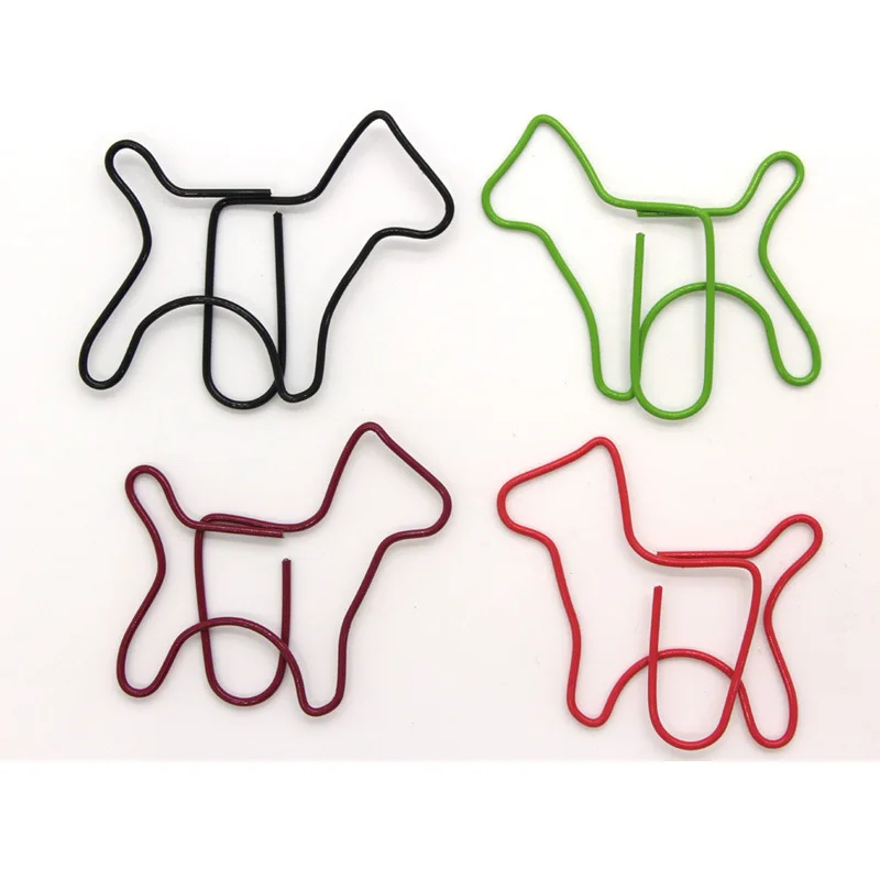 

24pcs /lot Metal Material dog Shape Paper Clips gold silver color funny kawaii bookmark office shool stationery marking clips