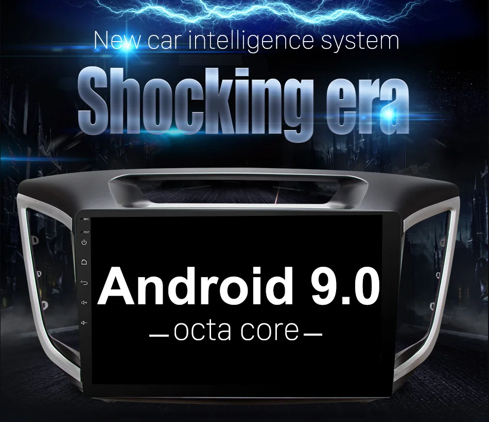 Best Eunavi 4G+32G Octa 8 core android 9.0 car dvd for Hyundai Creta ix25 multimedia car radio gps navi PX6 Radio WIFi car stereo 2