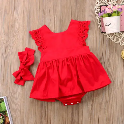 red lace romper dress