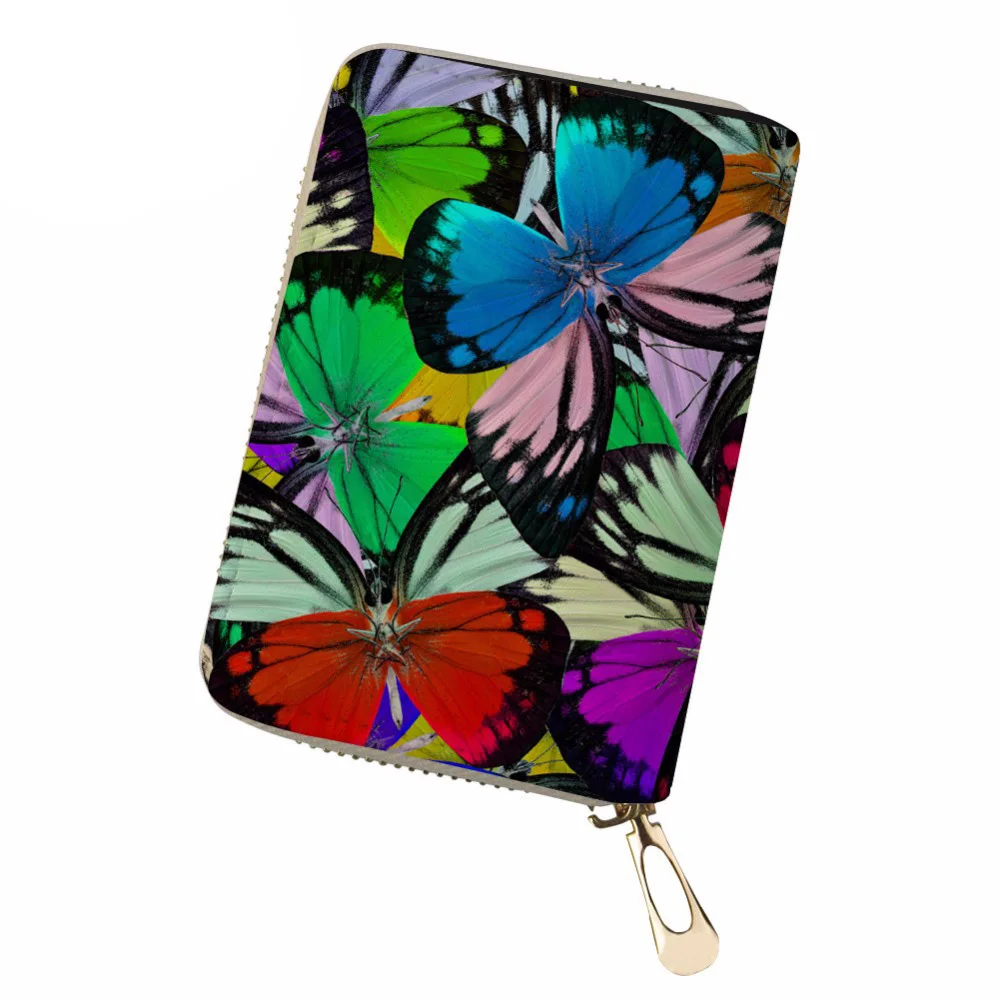 

NOISYDESIGNS Women Business Card Holder Butterfly Print PU Leather Credit Card Holder Ladies Driving License Cover Case for Card