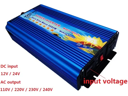

digital display 2000w pure sine wave DC24V to AC120V 60Hz power inverter Surge Power 4000W