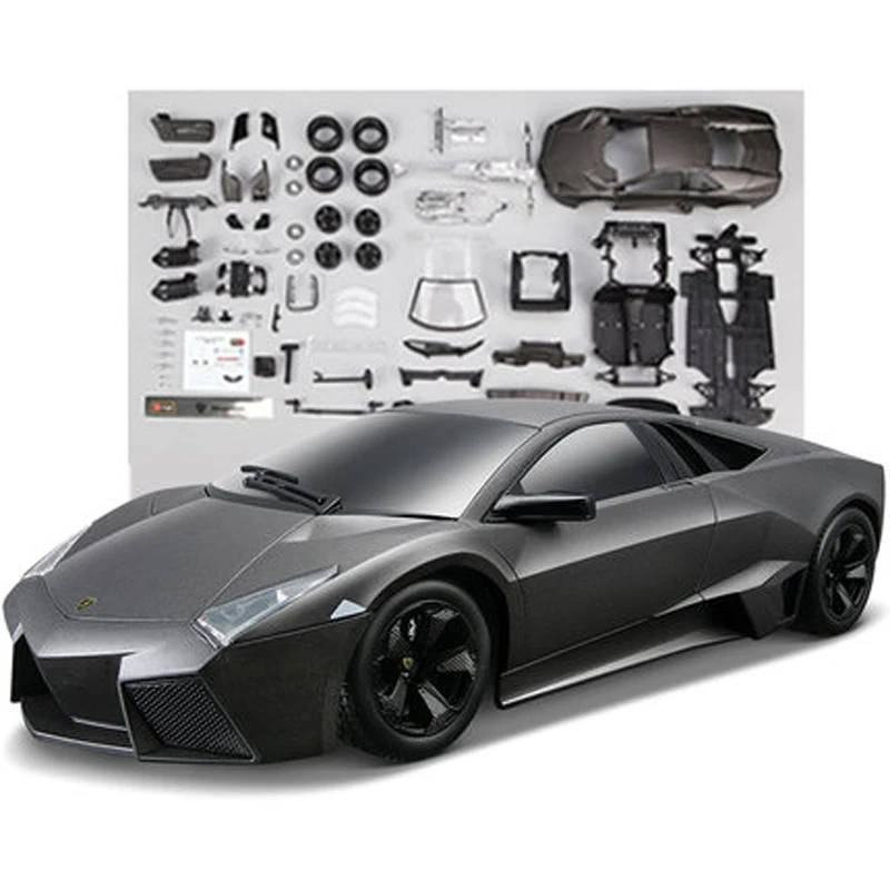  DIY Assembly Cars Reventon Alloy Car Simulation Model 1:24 Bat Sports Car Collection Model Color Bo