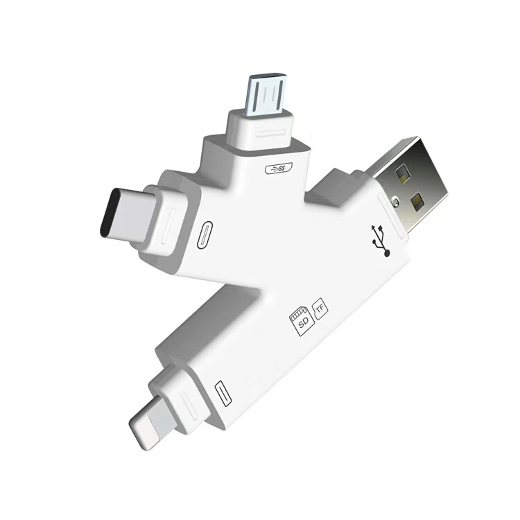 Новый 4 в 1 i флеш накопитель USB Micro SD и TF кардридер адаптер для iPhone 11 XS max/ /X/7 8 PLUS iPad