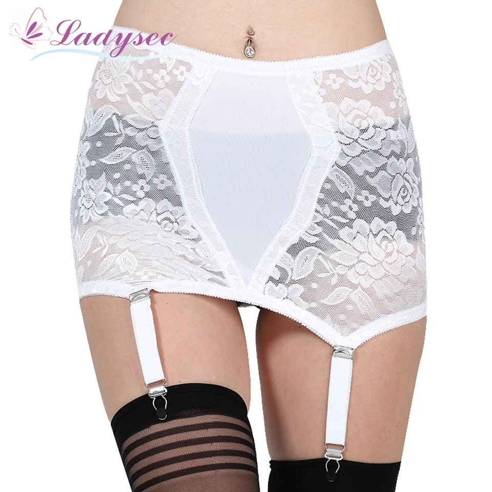 Vintage Women/Female Garter Belt Female High Waist Classic Garter Belt for Stocking Floral Lace Metal Buckles Sexy Lingerie S503