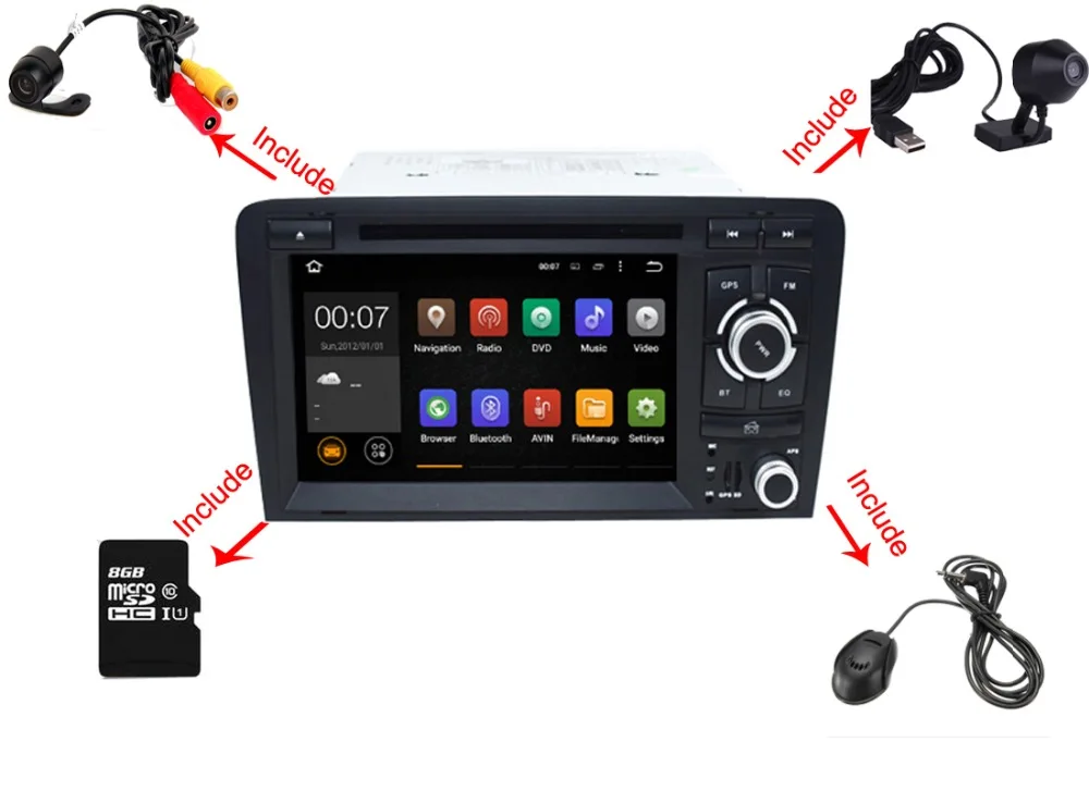 Best Free Camera+Map Android 7.1 Car DVD GPS For Audi A3 2002-2011 With Wifi 3G GPS Navigation BT Radio Steering wheel control Canbus 0 Best Free Camera+Map Android 7.1 Car DVD GPS For Audi A3 2002-2011 With Wifi 3G GPS Navigation BT Radio Steering wheel control Canbus 0