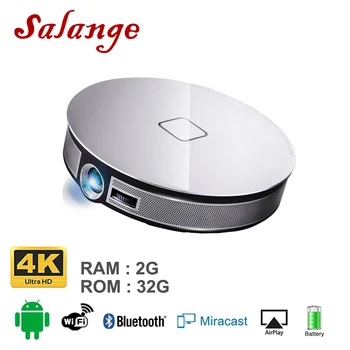 

Salange D8S Mini Projector Led Portable 2G+16G 1280*720 Resolution Built-In Android 6.0 3D Dual WIFI 12000mAh Battery Beamer