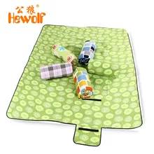 Hewolf Polar Fleece Pearl Cotton Picnic Mat Foldable Outdoor Leisure Camping mat Moistureproof beach mattress seat Pad 2*1.5m