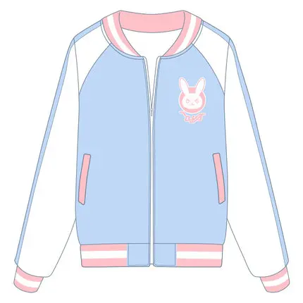 

[STOCK]Game OW Rabbit D.VA DVA Cosplay Windproof Breatheable Mesh Thin Baseball Jacket Sport Top NEW free shipping