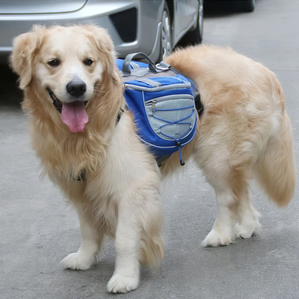 Pet открытый рюкзак большая собака Светоотражающая Регулируемая шлейка сумка Жгут Перевозчик для путешествий Туризм Кемпинг золотой ретривер