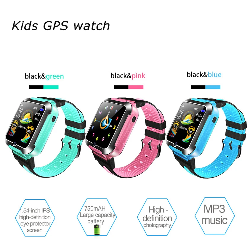Children GPS tracker watch SOS Call Location Monitoring camera Kids Smart Watches Touch Screen Baby Wristwatch iOS Android