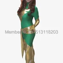 Жан Серый Феникс костюм лайкра всего тела Зентаи костюм зеленый Феникс костюм супергероя