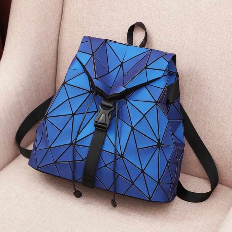 Nevenka Diamond Lattice Backpack Women Backpack Leather Creative Geometric Backpacks Drawstring Backpacks for Teenager Girl 201801