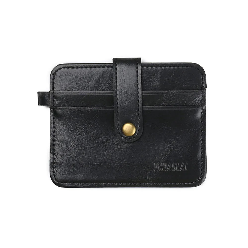 

Leather Men's Aluminum Wallet Back Pocket ID Card Holder Block Mini Magic Wallet Credit Card Coin Purse