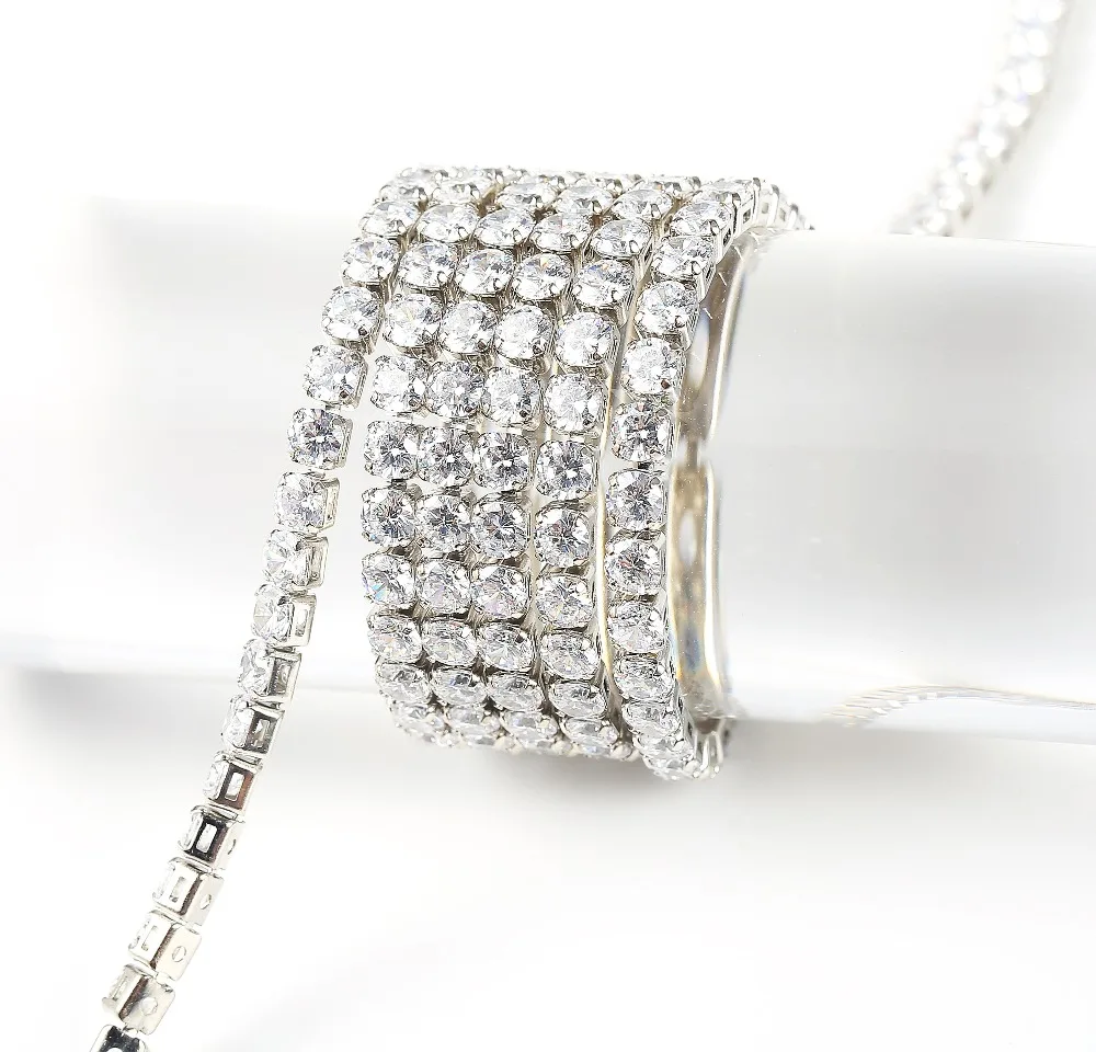 Bling Циркон 3 мм(ss8-ss16) пришить на 1 ярд плотная лента из бисера шитье стиль diy аксессуары для одежды