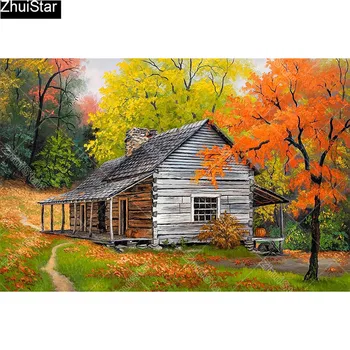 

Full Square/5D DIY Diamond Painting "Forest Lodge" Embroidery Cross Stitch Mosaic Home Decor Gift CJ8