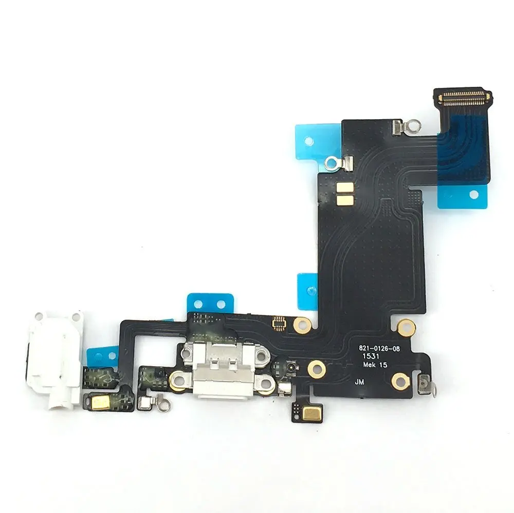 USB Charging Charger Port Headphone Jack Microphone Flex Cable Replacement For iPhone 6S Plus 5.5&quot White | Мобильные телефоны и