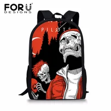 FORUDESIGNS/Школьный Рюкзак Twenty One Pilots принты детская школьная сумка подросток обувь для девочек мальчиков путешествия