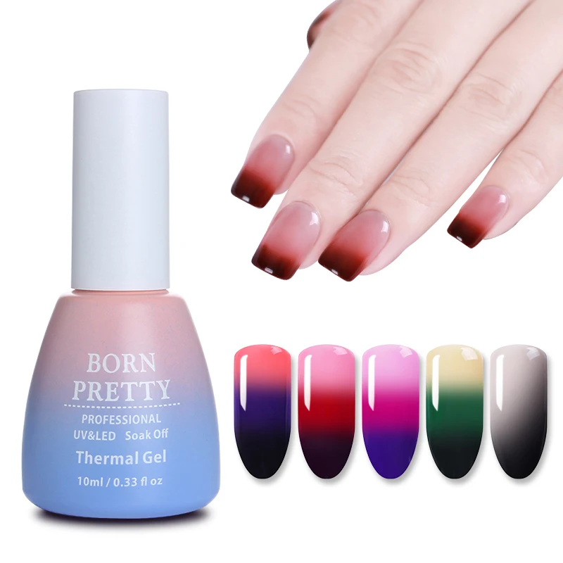 

10ml BORN PRETTY Thermal 3 Colors Nail LED UV Gel Temperature Color Changing Soak Off Gel Lacquer Varnish Manicure for UV Lamp