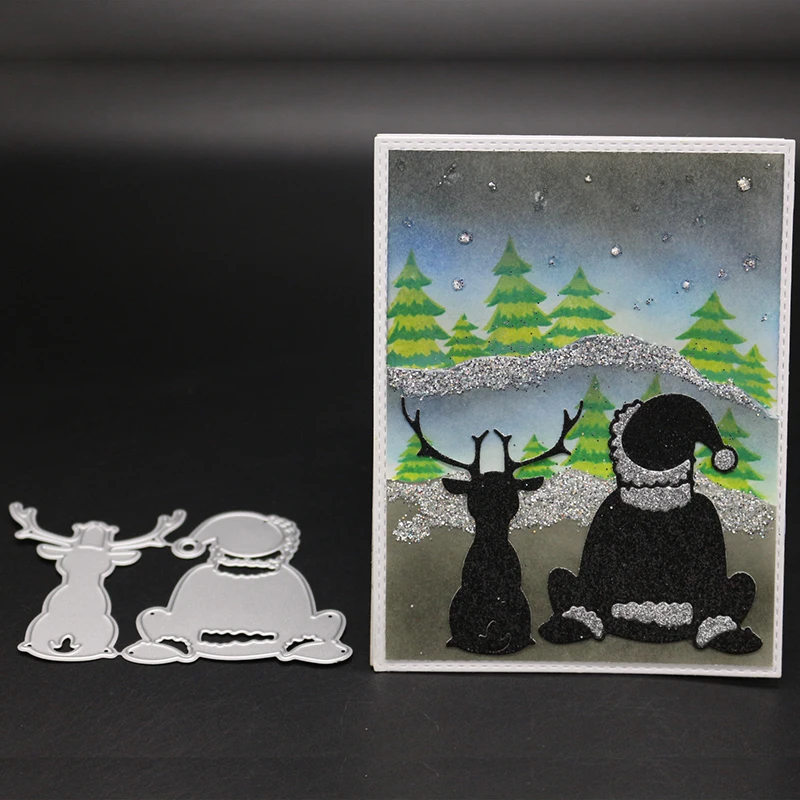 

AZSG Christmas Santa Claus Deer Cutting Dies For DIY Scrapbooking Decoretive Embossing Stencial DIY Decoative Cards Die Cutter